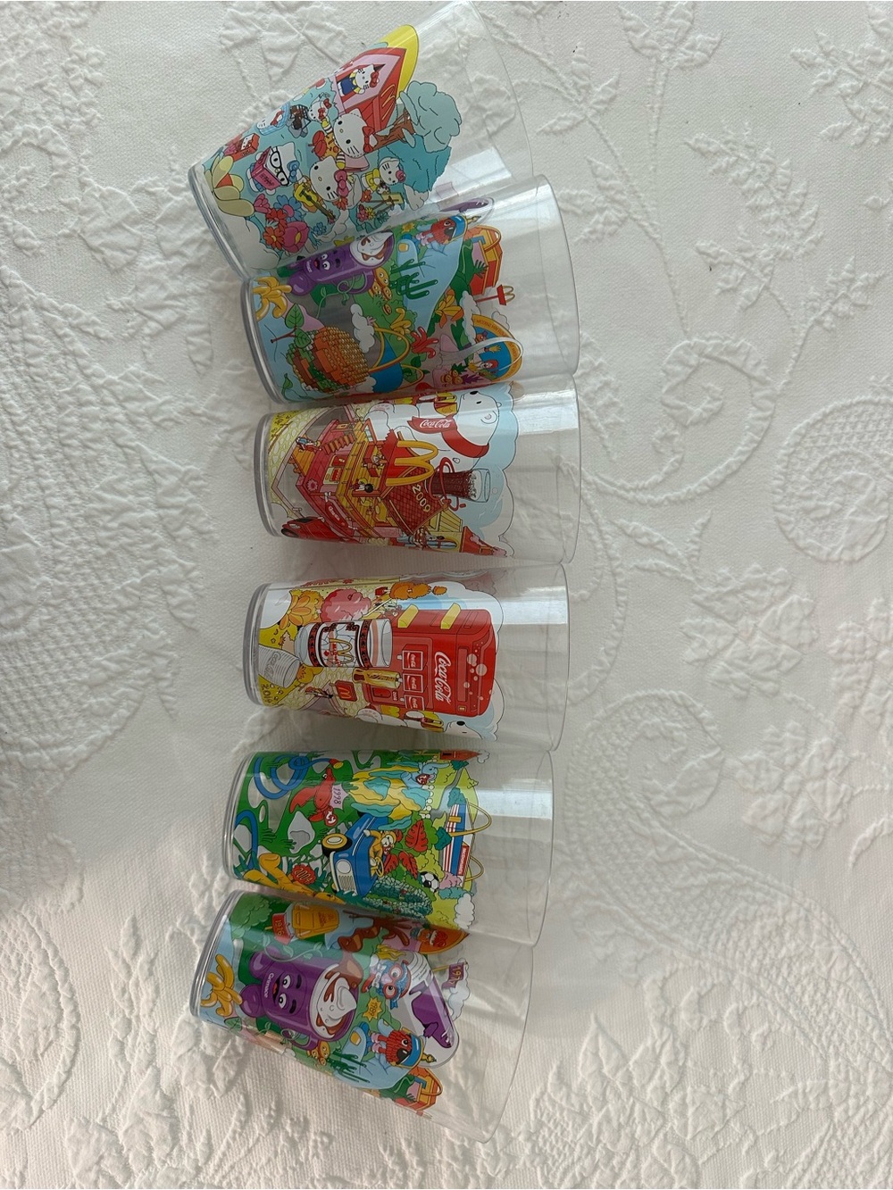 McDonald’s Collector Coca Cola Hello Kitty Beanie Baby Cups - Set of 6 USED